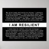 Je SUIS RESILIENT Poster pour vous inspirer et vou (Devant)