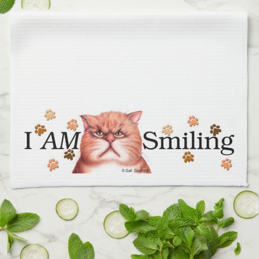 JE SUIS serviette de sourire de bannière (Plié)