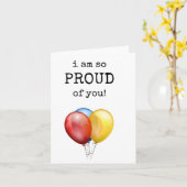 Je suis si fier de toi, carte à ballons mignons (Fleur jaune)