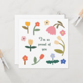 Je suis si fier de vous Carte Fleur (Devant/Arrière en situation)