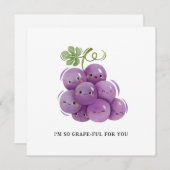 Je suis si GRAPEful pour vous - Carte de voeux de (Devant / Derrière)