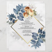 Je Suis Sisdom Poem Linen Papier Floral Design (Devant / Derrière)