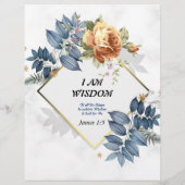 Je Suis Sisdom Poem Linen Papier Floral Design (Dos)