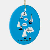 Je suis sur un Bateau! Keramisch Ornament (Rechts)