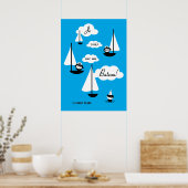 Je suis sur un Bateau! Poster (Keuken)