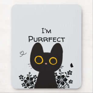 Je suis Tapis de Souris Chat Noir Mignon Parfait