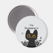 Je suis un aimant chat noir mignon parfait (Recto/Verso)