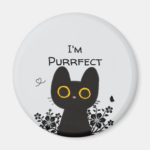 Je suis un aimant chat noir mignon parfait