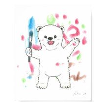 "Je suis un artiste !" affiche de pépinière d'ours