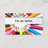 Je suis un artiste carte de visite de crayons coul (Devant)