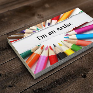 Je suis un artiste carte de visite de crayons coul