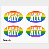Je Suis Un Autocollant Ally Oval (Feuille)