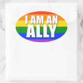 Je Suis Un Autocollant Ally Oval (Sac)