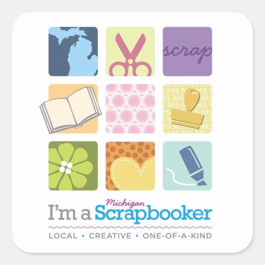 Je suis un autocollant carré du Michigan (Devant)