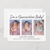 Je suis un bébé en quarantaine 3 Faire-part de nai (Devant / Derrière)