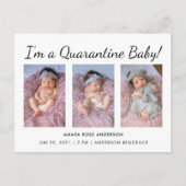 Je suis un bébé en quarantaine 3 Faire-part de nai (Devant)