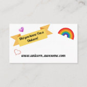 Je suis un carte de visite de licorne (Dos)