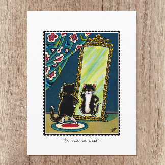 "Je suis un chat" Kat gepersonaliseerd Briefkaart