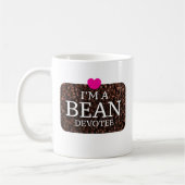 Je suis un dévot de haricot, Mug d'impression de c (Gauche)