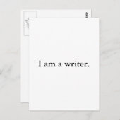 Je suis un écrivain carte postale (Devant / Derrière)