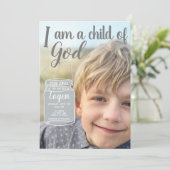 Je suis un enfant de dieu Invitation Baptême Perso (Debout devant)