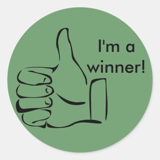 Je suis un gagnant ! Pouce vers le haut Stickers (Devant)