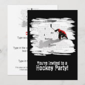 Je suis un joueur de hockey Invitation (Devant / Derrière)