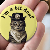 Je suis un peu sourd badge de chat pour l'ouïe la