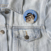 Je suis un peu sourd badge de chat pour l'ouïe la (En situation)