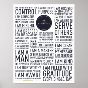 Je Suis Un Poster De Manifeste De Gentleman (Blanc