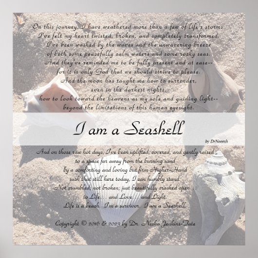 Je suis un Poster Seashell 24x24Matte ou Digital v (Devant)