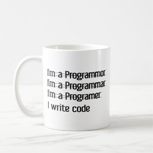 Je suis un programmeur. J'Écris Du Café Mug (Gauche)