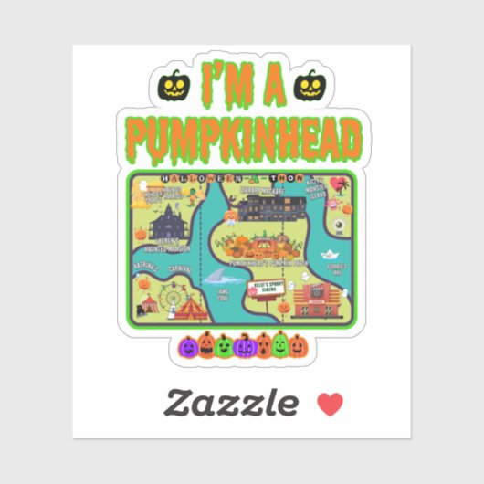 Je suis un Sticker de carte Pumpkinhead (Feuille)
