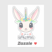 Je suis un Stickers Contour Unicorn (Feuille)