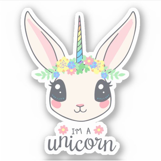 Je suis un Stickers Contour Unicorn (Devant)
