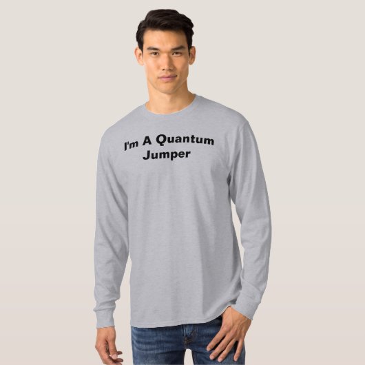 Je suis un T-shirt gris à manches longues Quantum  (Devant entier)