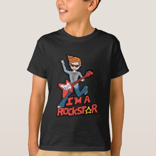 Je suis un T-shirt rockstar d'obscurité de garçons (Devant)