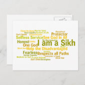 Je suis une carte postale sikh (Devant / Derrière)