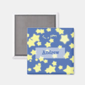 Je suis une étoile ! Nom Aimant bleu/jaune (Recto/Verso)