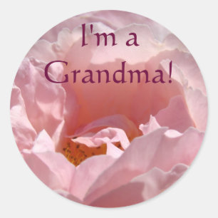 Je suis une grand-mère ! autocollants Fleur rose