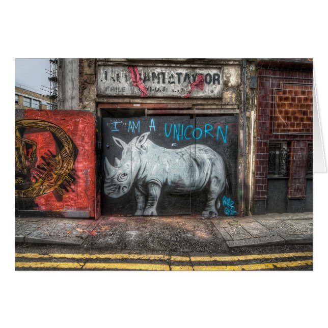 Je suis une licorne, graffiti de Shoreditch (Devant horizontal)