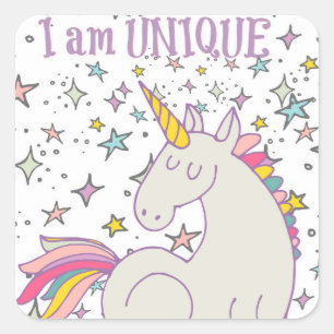 Je suis UNIQUE - Unicorn & Stars Stickers