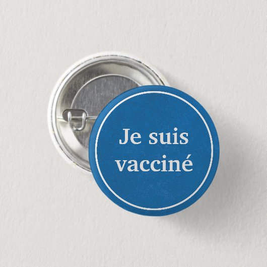 Je suis vacciné (Blue) Button van de Franse taal (Voorkant /achterkant)