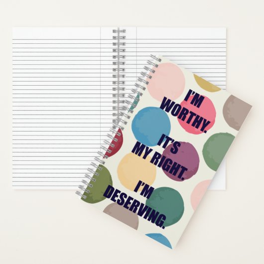 Je suis Worthy Spiral Carnet (À l'intérieur)