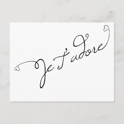Je T' adore Briefkaart (Voorkant)