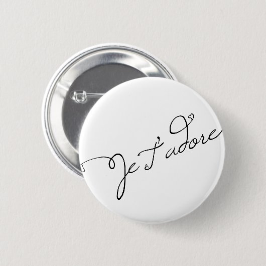 Je T adore Ronde Button 5,7 Cm (Voorkant /achterkant)