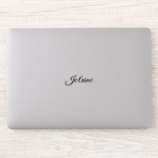 Je t’aime I Love You Script Frans Contour Sticker (Computer)