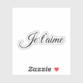 Je t’aime I Love You Script Frans Contour Sticker (Vel)