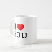 JE T'❤️ Personnalisé Café Mug (Devant gauche)