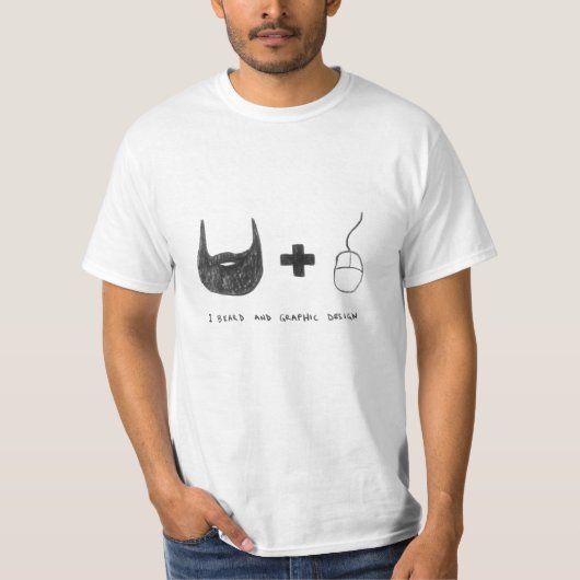 "Je T-shirt de barbe et de conception graphique" (Devant)